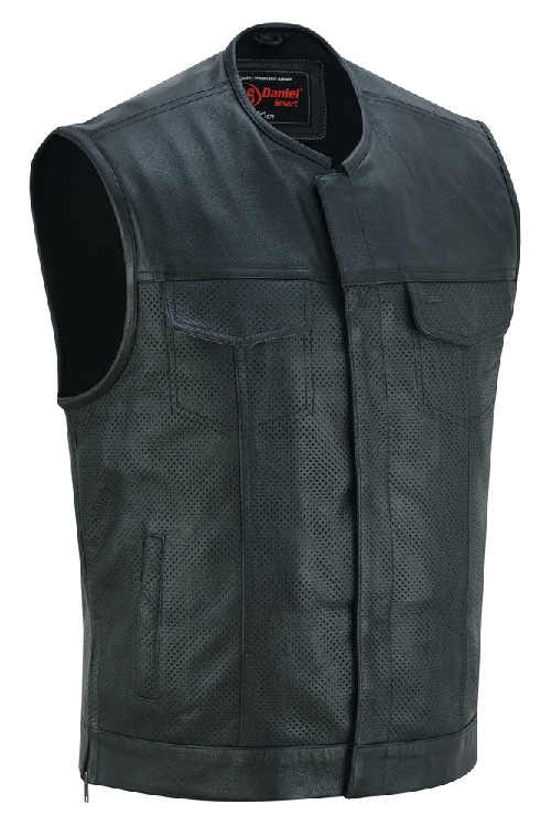 DS183 Men's Premium Perforated Single Back Concealment Vest - No Collar