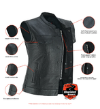 DS287 Women's Premium Single Back Panel Conceal Vest