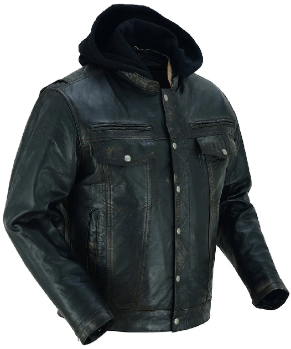 DS782 Lightweight Drum Dyed Distressed Naked Lambskin Jacket