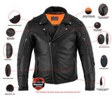 DS794 Men's Modern Longer Beltless Biker Jacket