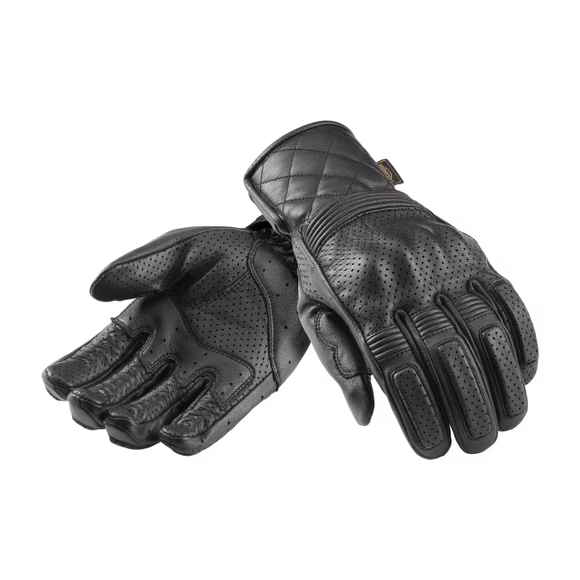 Dalton Leather Gloves With D30 Protective Knucles - Black